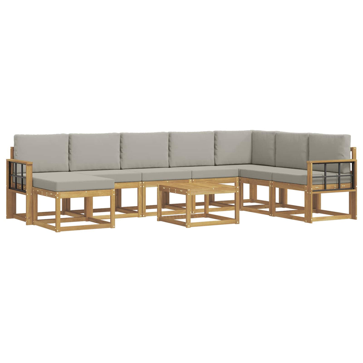Set vanjskih sofa 9 kom. Bijela i svjetlosiva