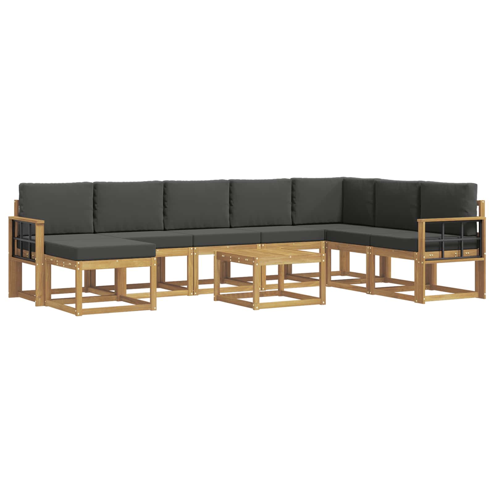 Set vanjskih sofa s jastukom 9 pcs Bijela i antracit