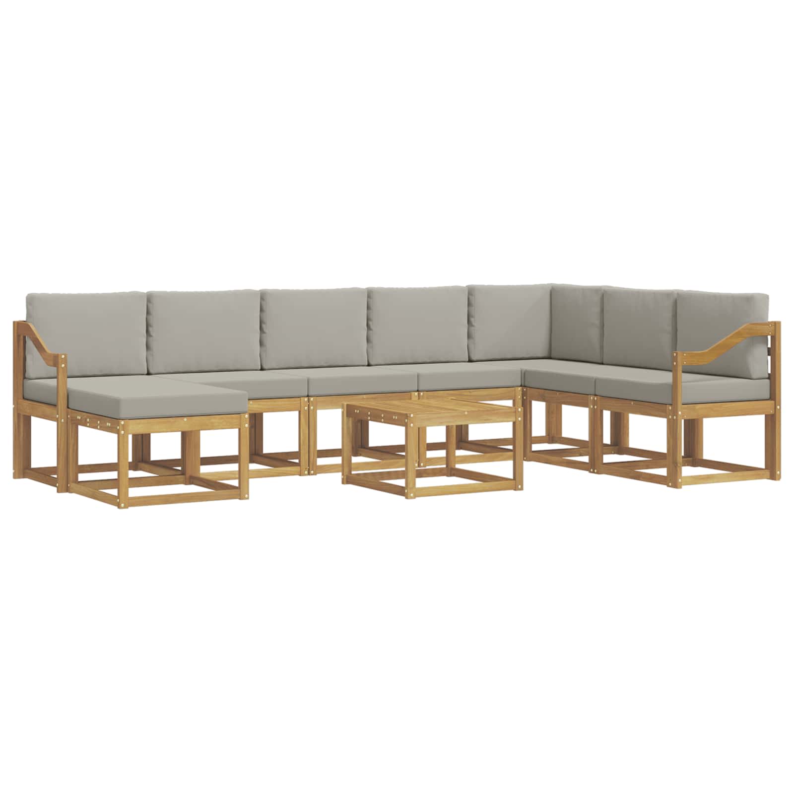 Set vanjskih sofa 9 kom. Bijela i svjetlosiva