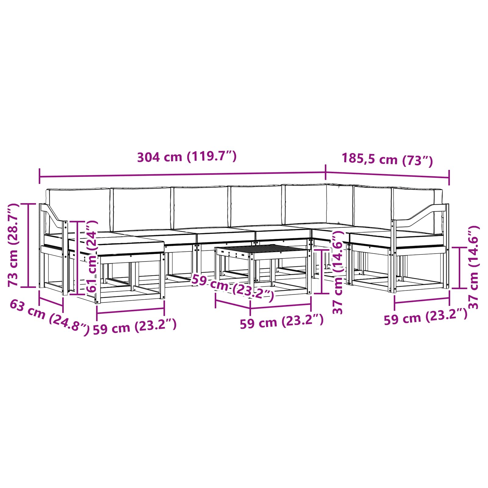 Set vanjskih sofa 9 kom. Bijela i svjetlosiva