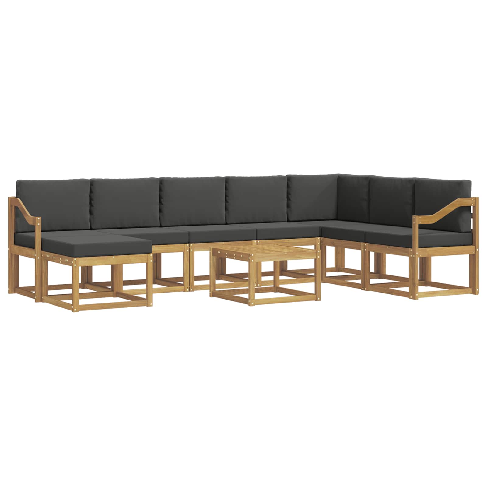 Set vanjskih sofa s jastukom 9 pcs Bijela i antracit