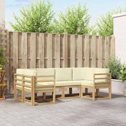 Set vanjskih sofa 6 kom. Bijela i krem Smeđa 245 x 126,5 x 73 cm