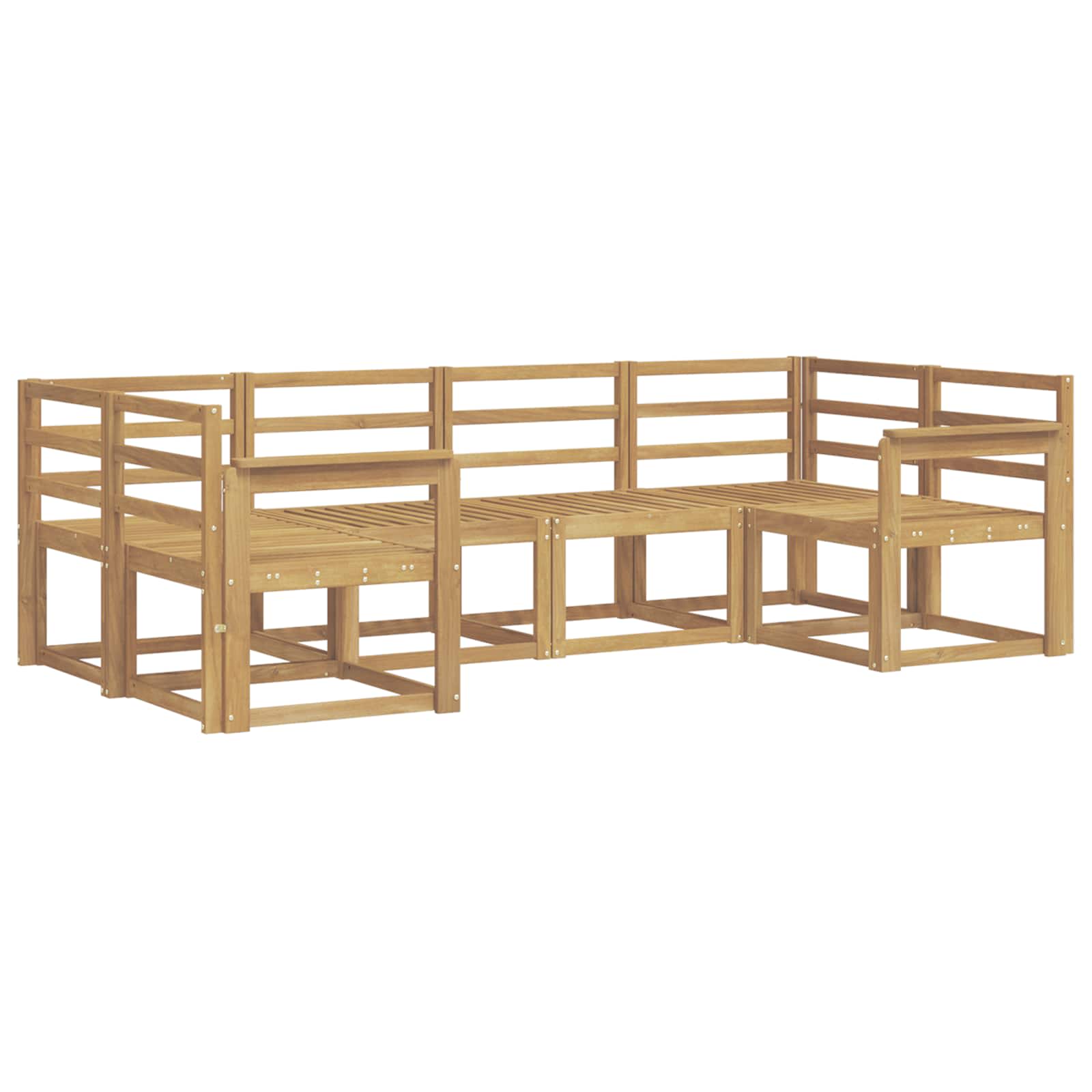 Set vanjskih sofa 6 pcs Bijela Čvrsto drvo akacije