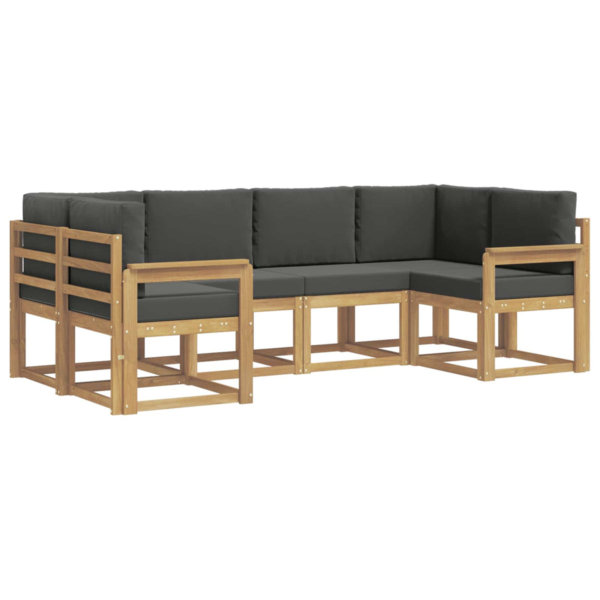 Set vanjskih sofa 6 kom. Bijela i antracit Smeđa 245 x 128,5 x 73 cm