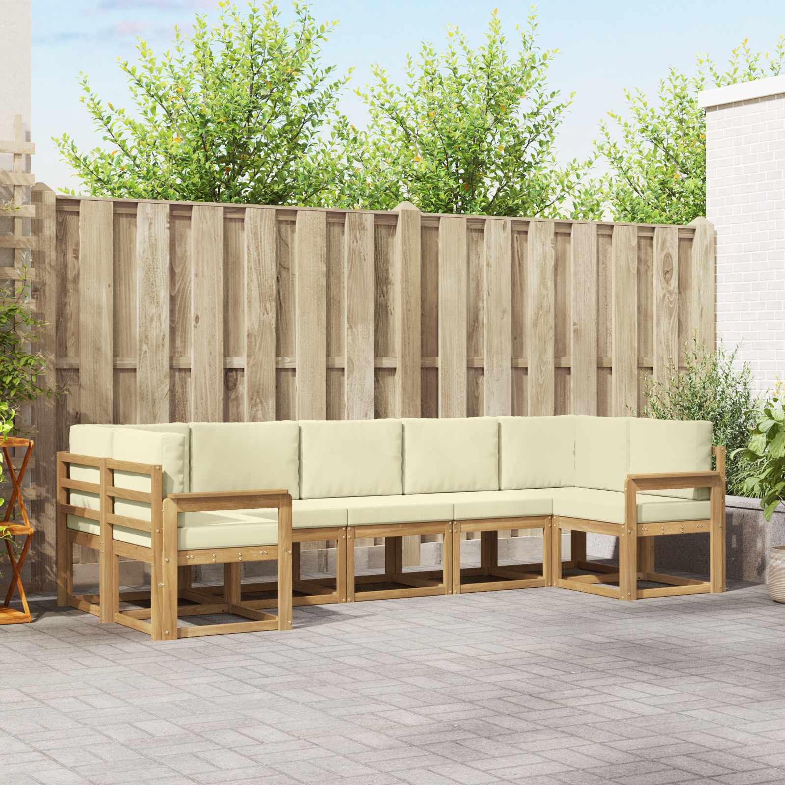 Set vanjskih sofa 7 kom. Bijela i krem