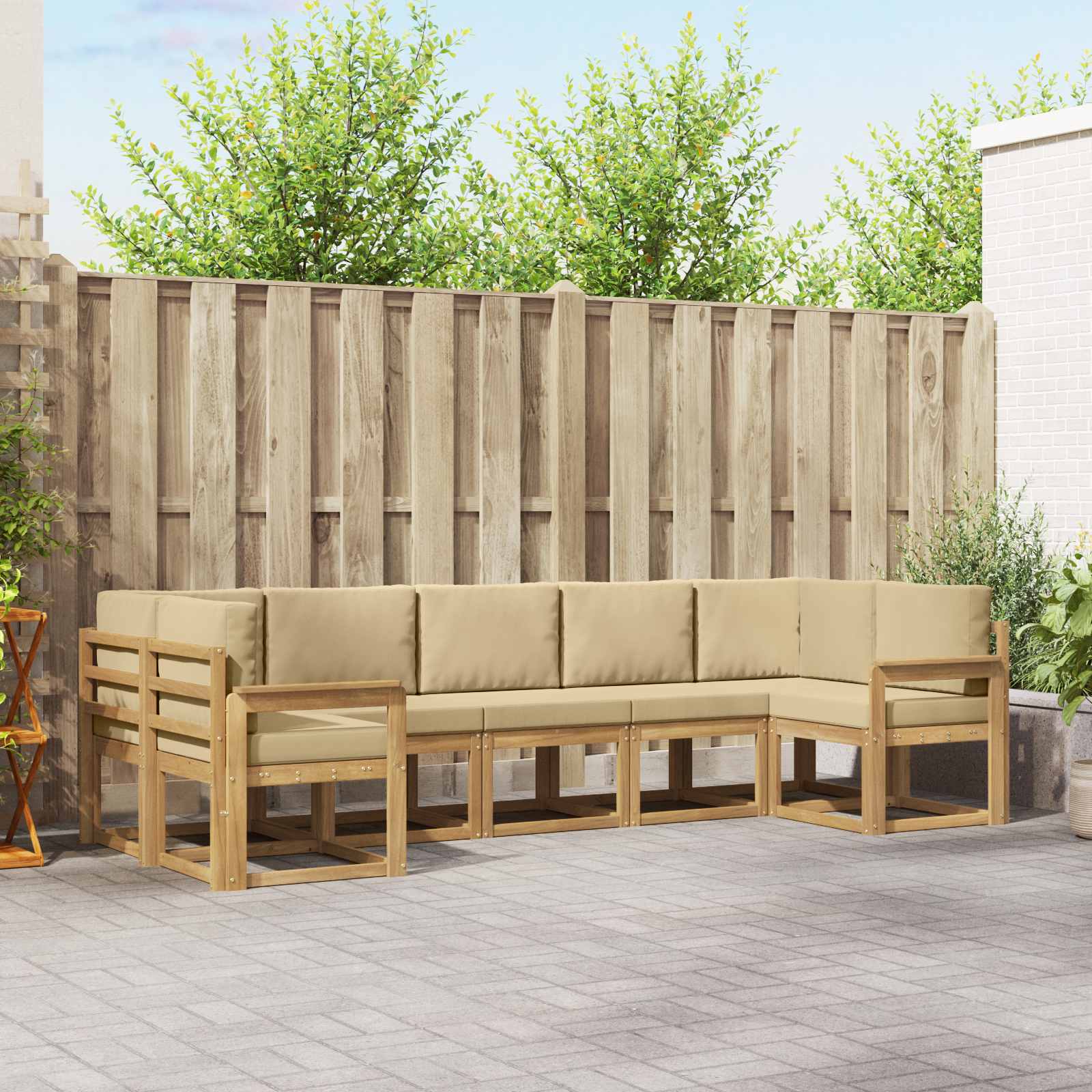 Set vanjskih sofa 7 kom. Bijela i bež