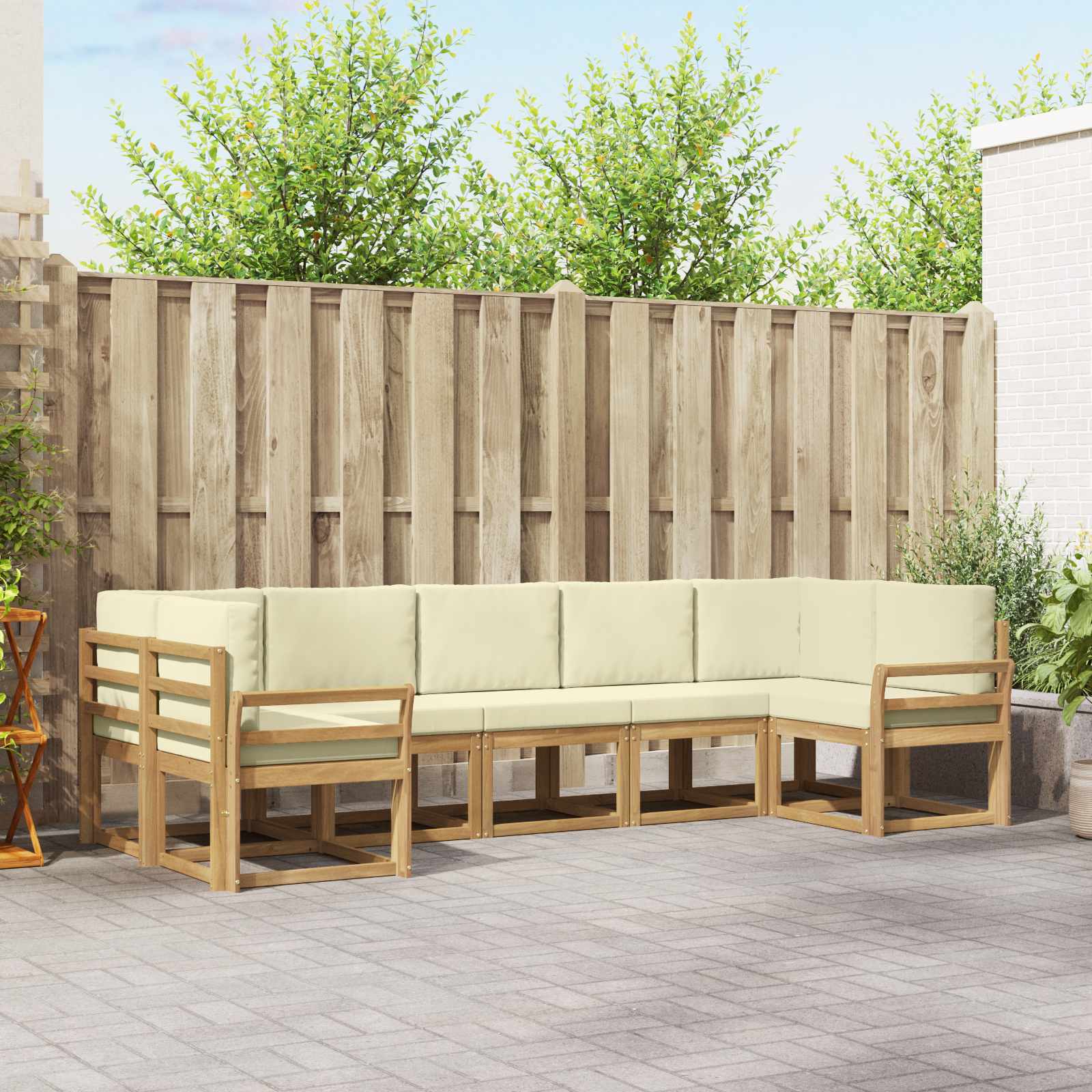 Set vanjskih sofa 7 kom. Bijela i krem