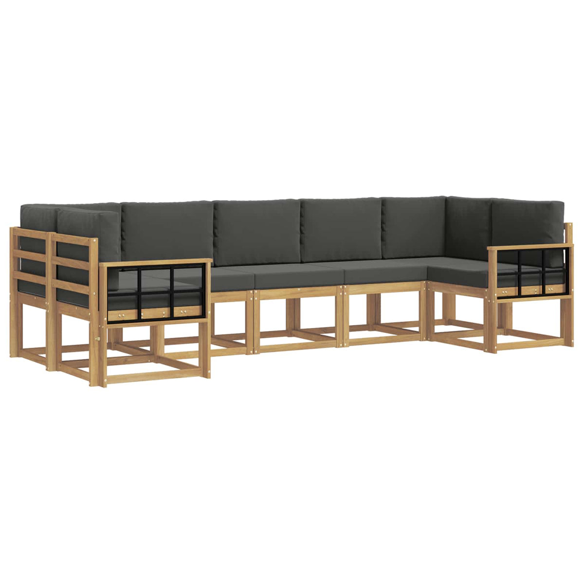 Set vanjskih sofa 7 kom. Bijela i antracit Smeđa 304 x 128,5 x 73 cm