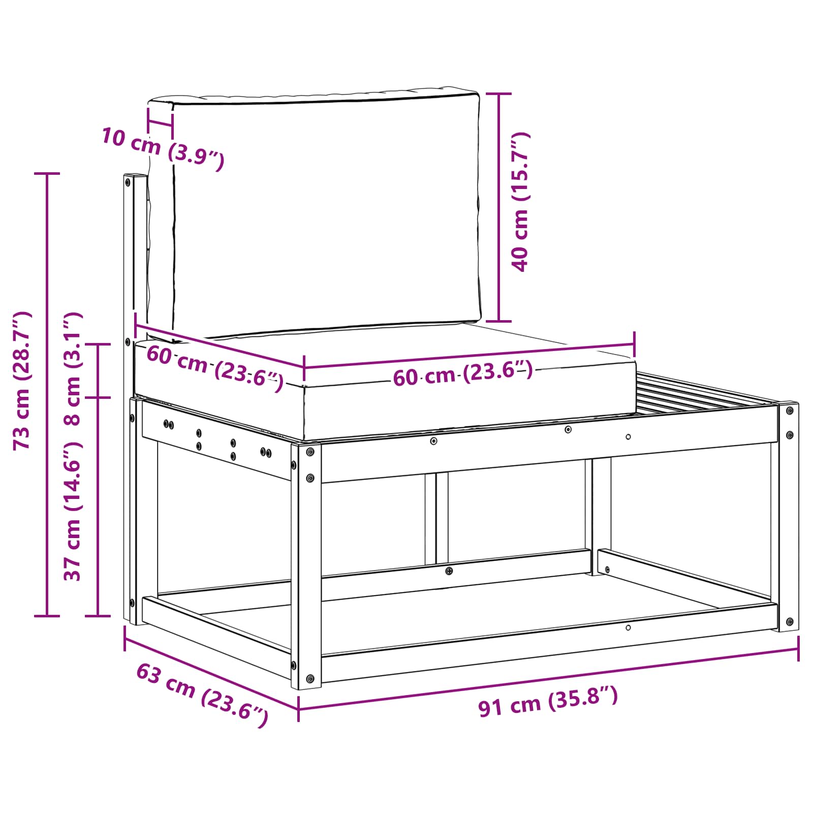 Set vanjskih sofa s jastukom 2 pcs Bijela i bež Poliester