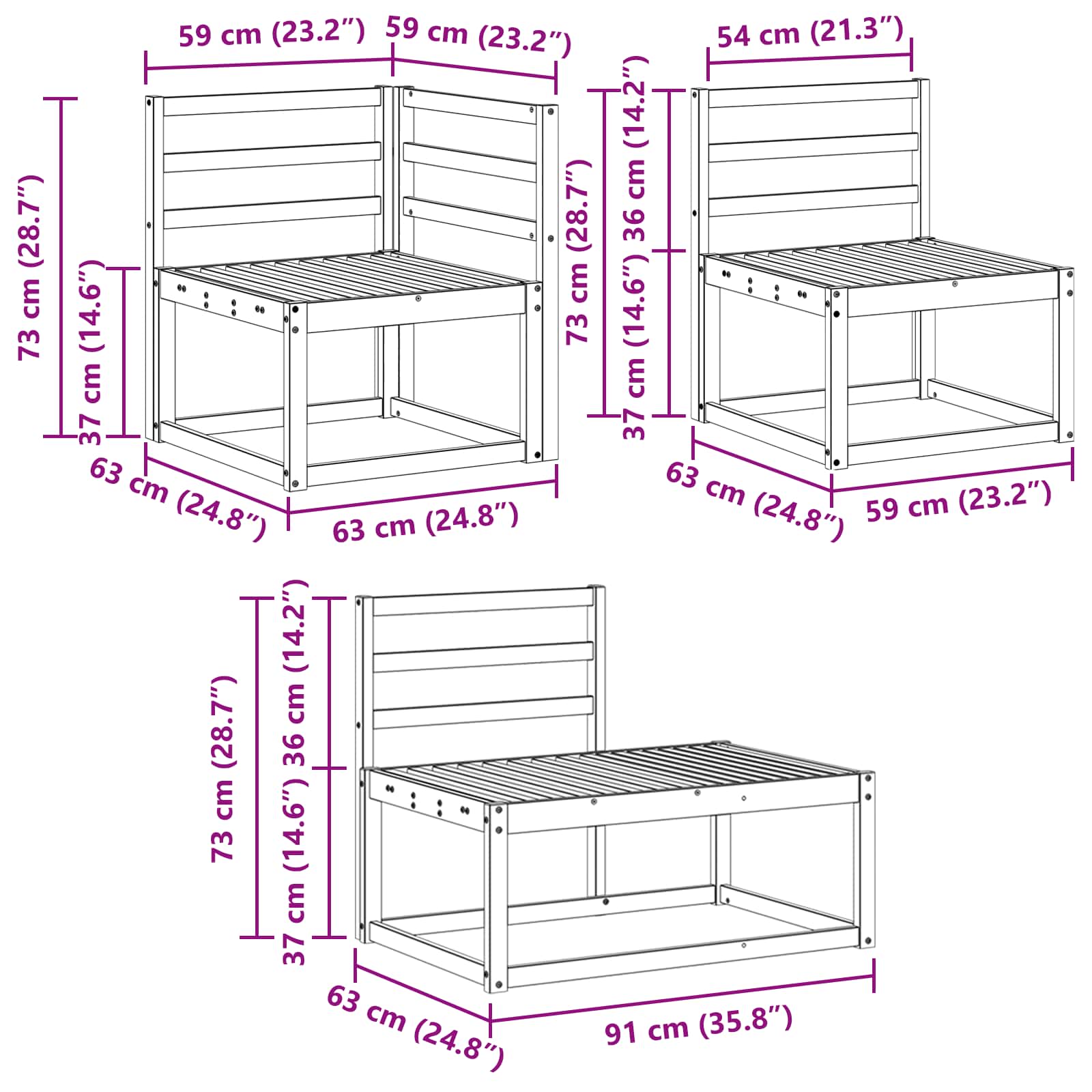 Set vanjskih sofa