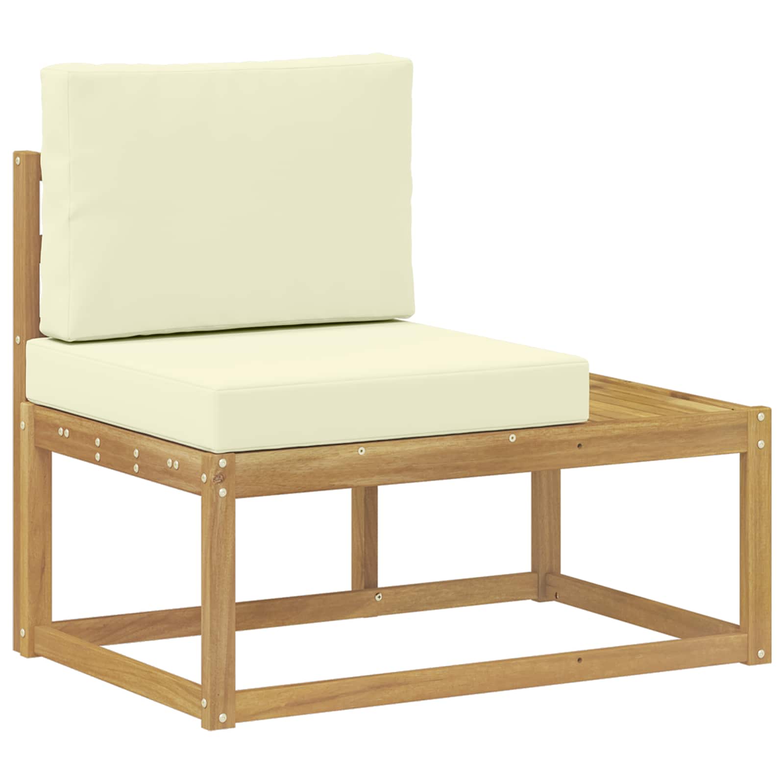 Set vanjskih sofa 3 Komad Bijela i krem Poliester