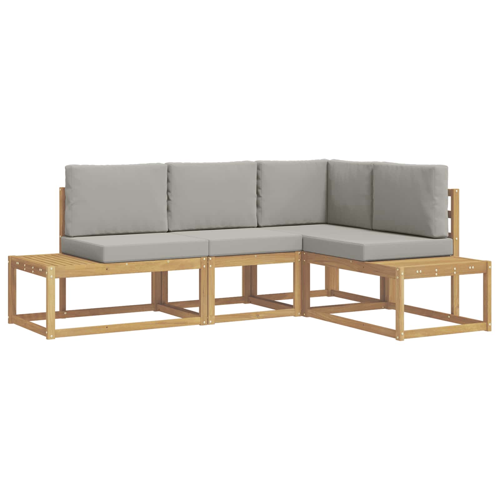 Set vanjskih sofa 3 Komad Bijela i svjetlosiva Poliester