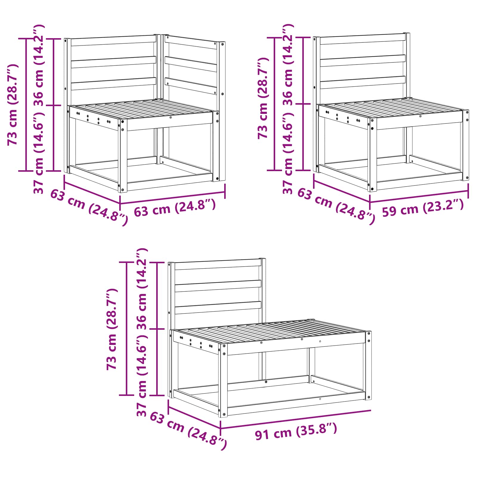 Set vanjskih sofa