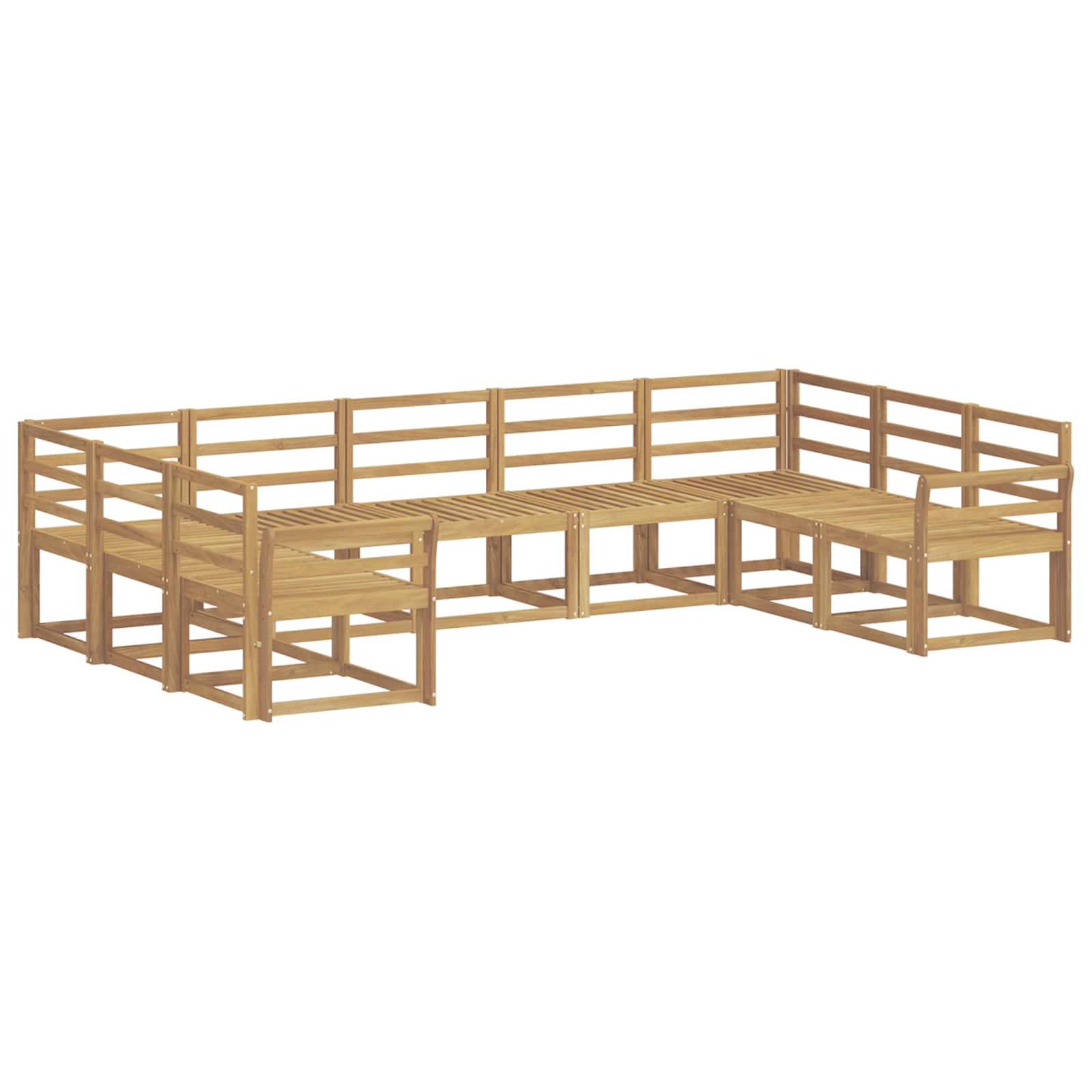 Set vanjskih sofa 9 pcs Bijela Čvrsto drvo akacije