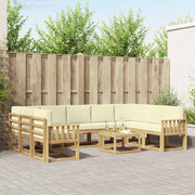 Set vanjskih sofa 10 kom. Bijela i krem Poliester