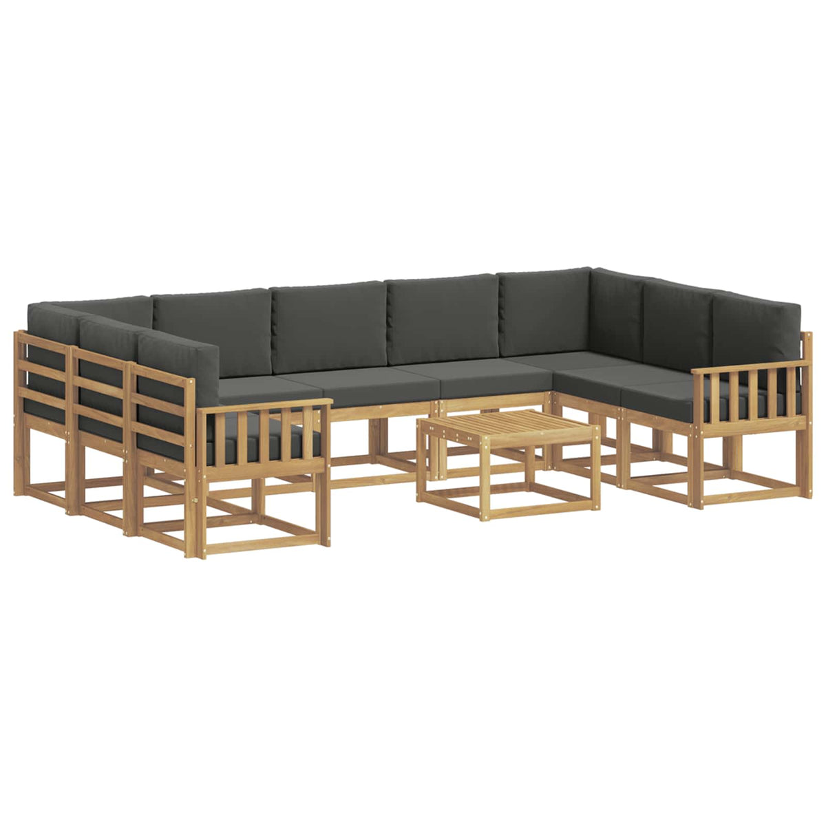 Set vanjskih sofa 10 kom. Bijela i antracit Poliester