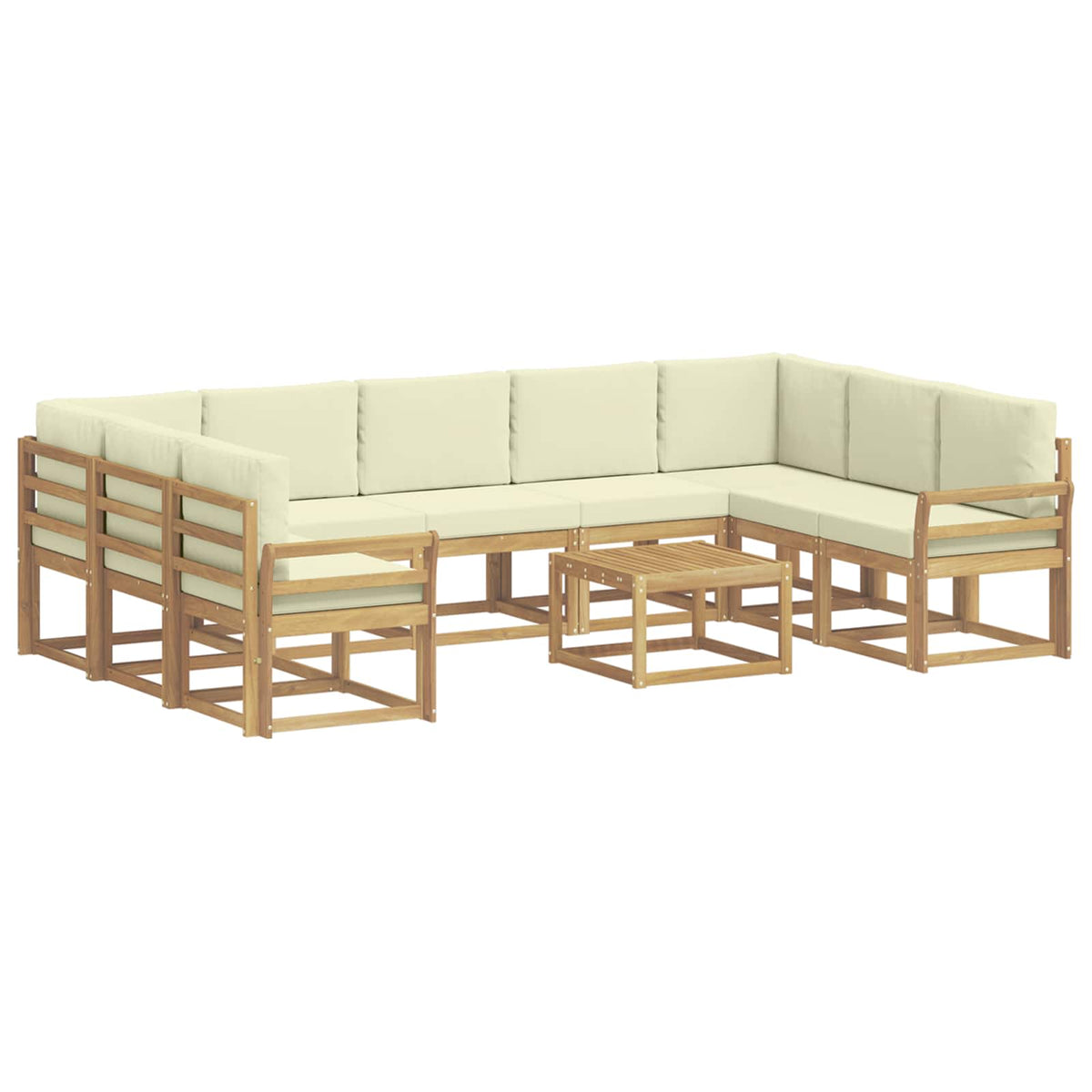 Set vanjskih sofa 10 kom. Bijela i krem Poliester