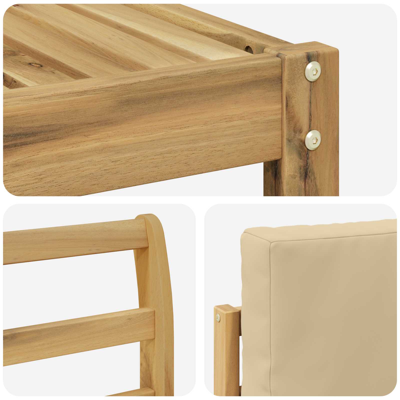 Set vanjskih sofa 10 kom. Bijela i bež Poliester