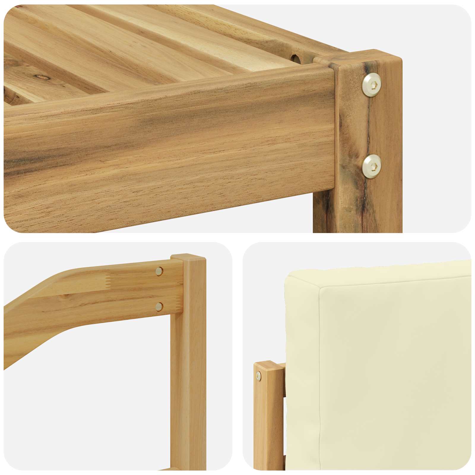 Set vanjskih sofa 10 kom. Bijela i krem Poliester