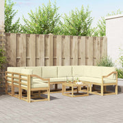 Set vanjskih sofa 10 kom. Bijela i krem Poliester