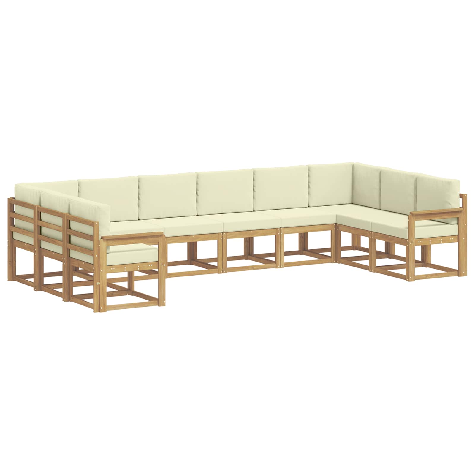 Set vanjskih sofa s jastukom 10 pcs Bijela i krem