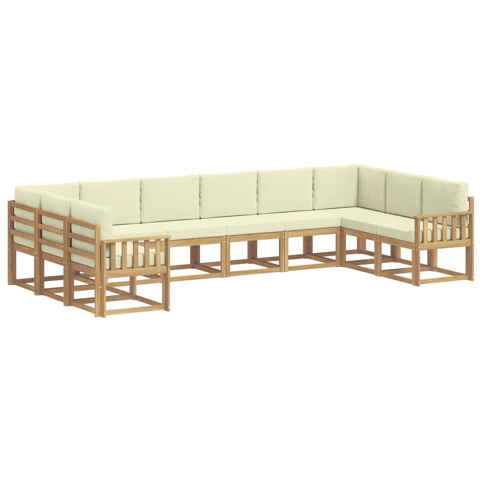 Set vanjskih sofa s jastukom 10 pcs Bijela i krem