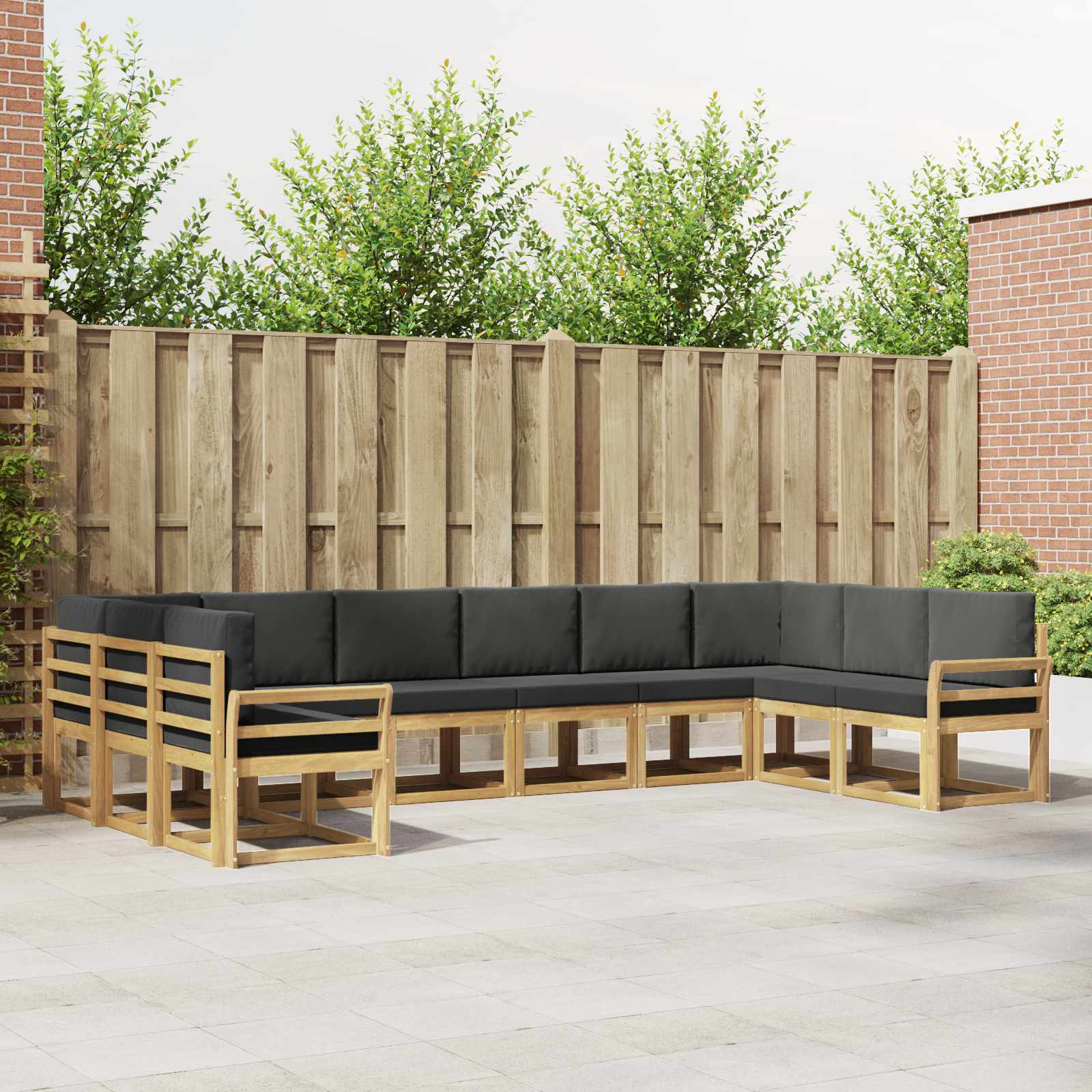 Set vanjskih sofa s jastukom 10 pcs Bijela i antracit