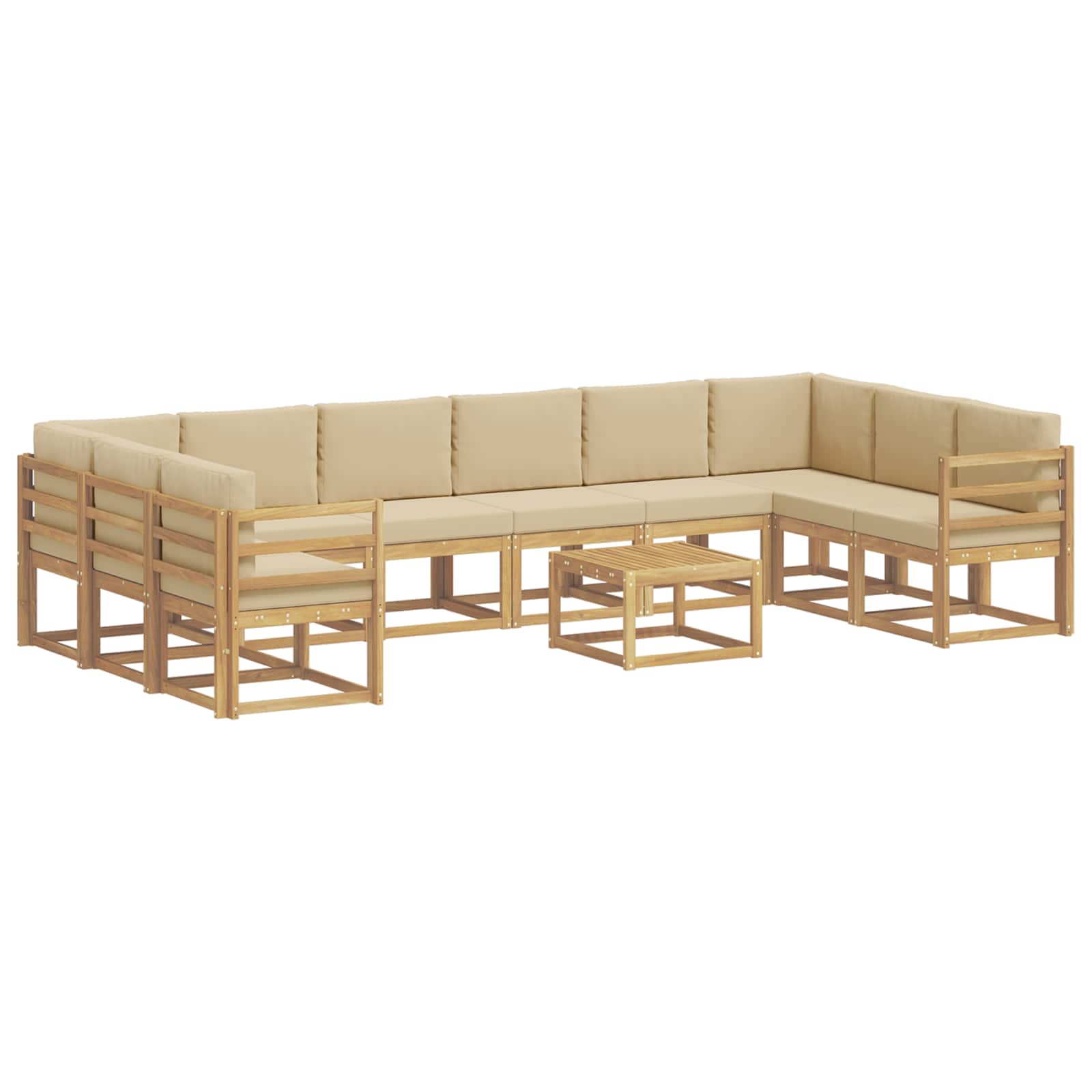 Set vanjskih sofa s jastukom 11 pcs Bijela i bež