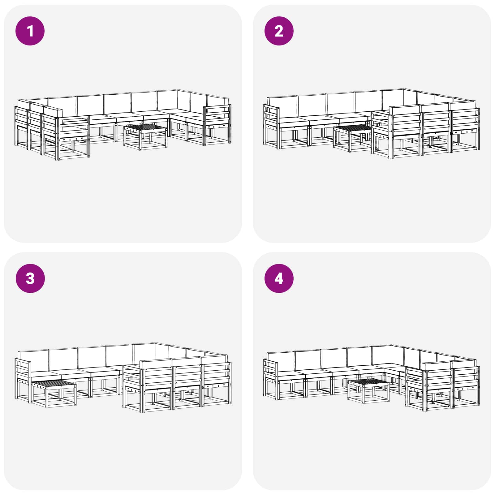Set vanjskih sofa s jastukom 11 pcs Bijela i bež