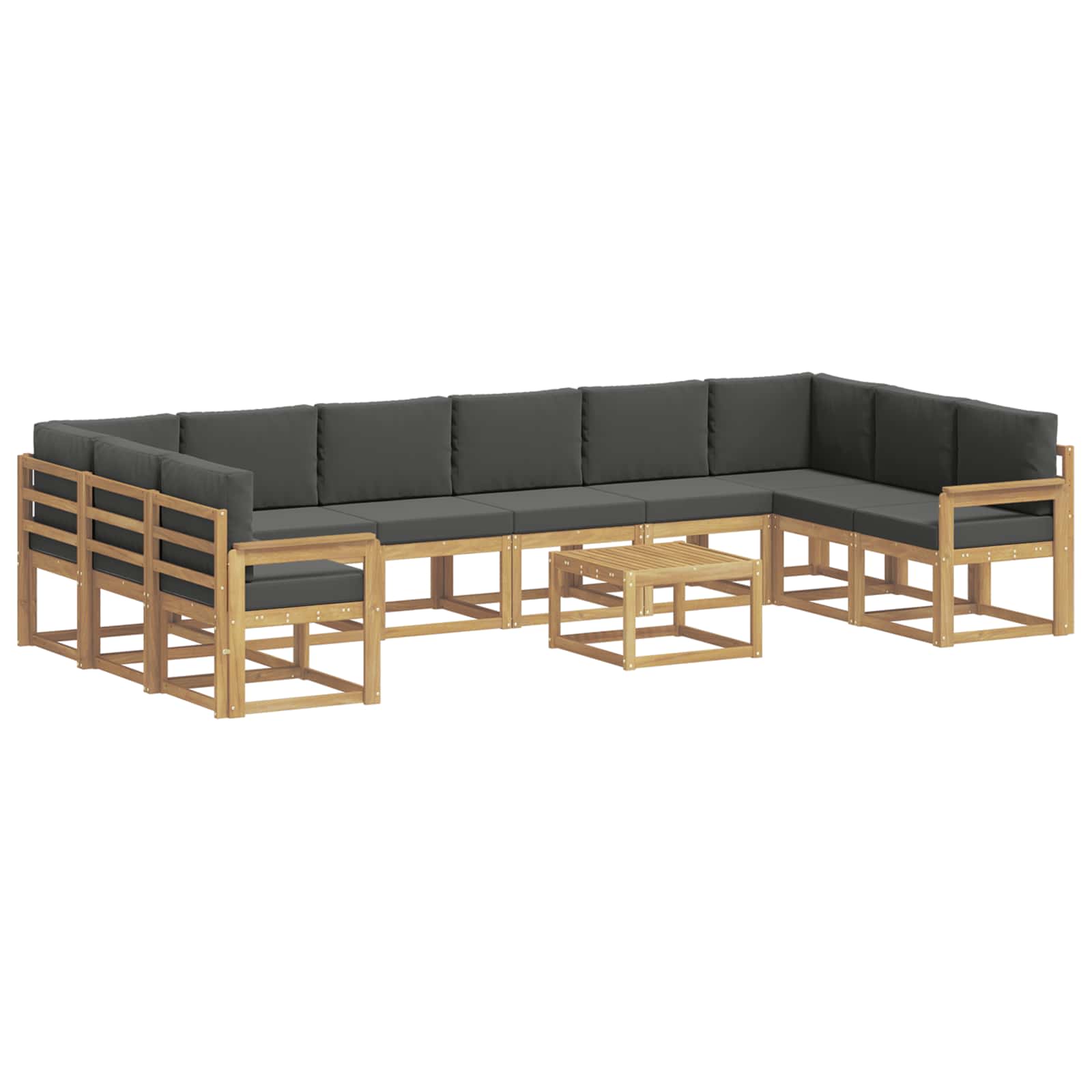 Set vanjskih sofa s jastukom 11 pcs Bijela i antracit