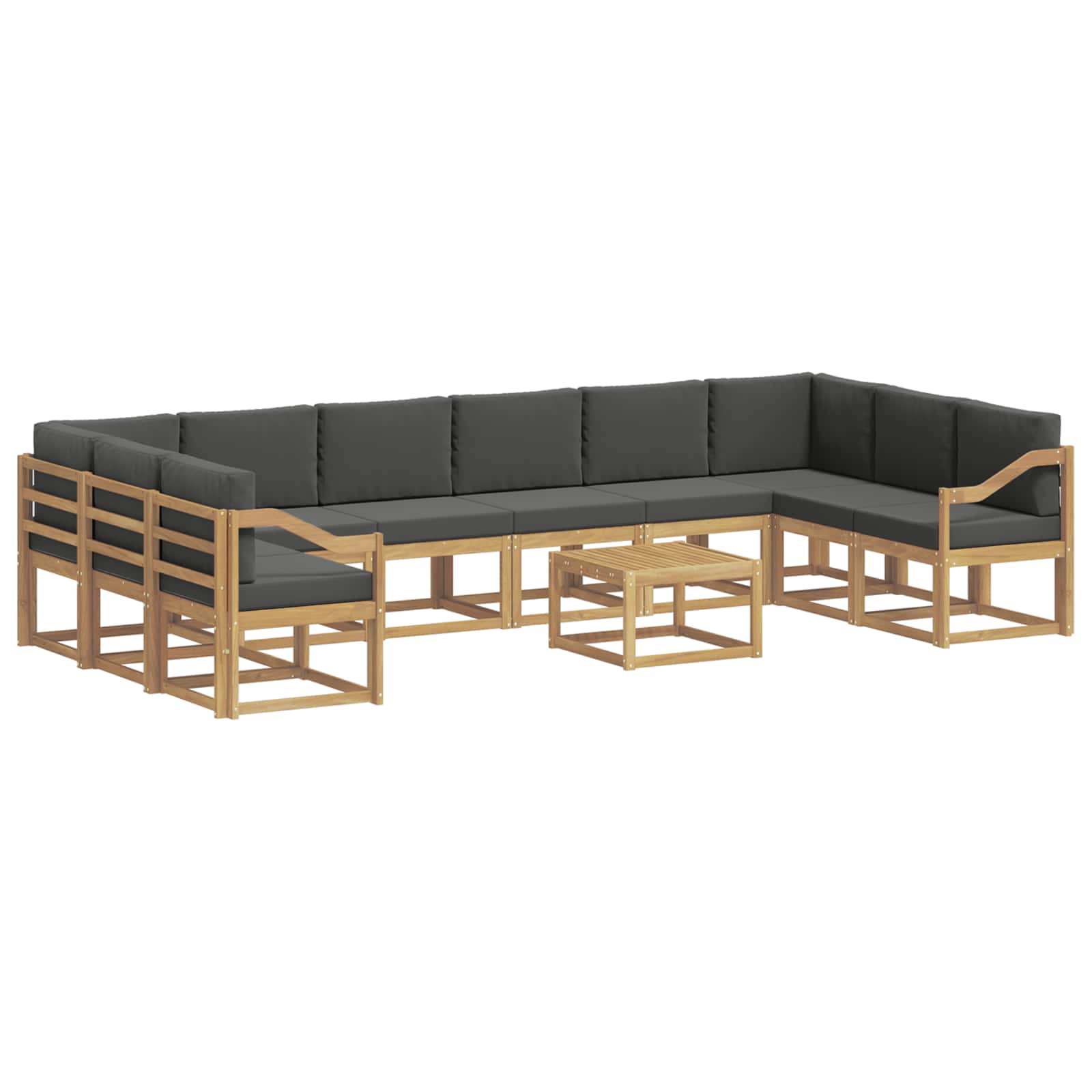 Set vanjskih sofa s jastukom 11 pcs Bijela i antracit