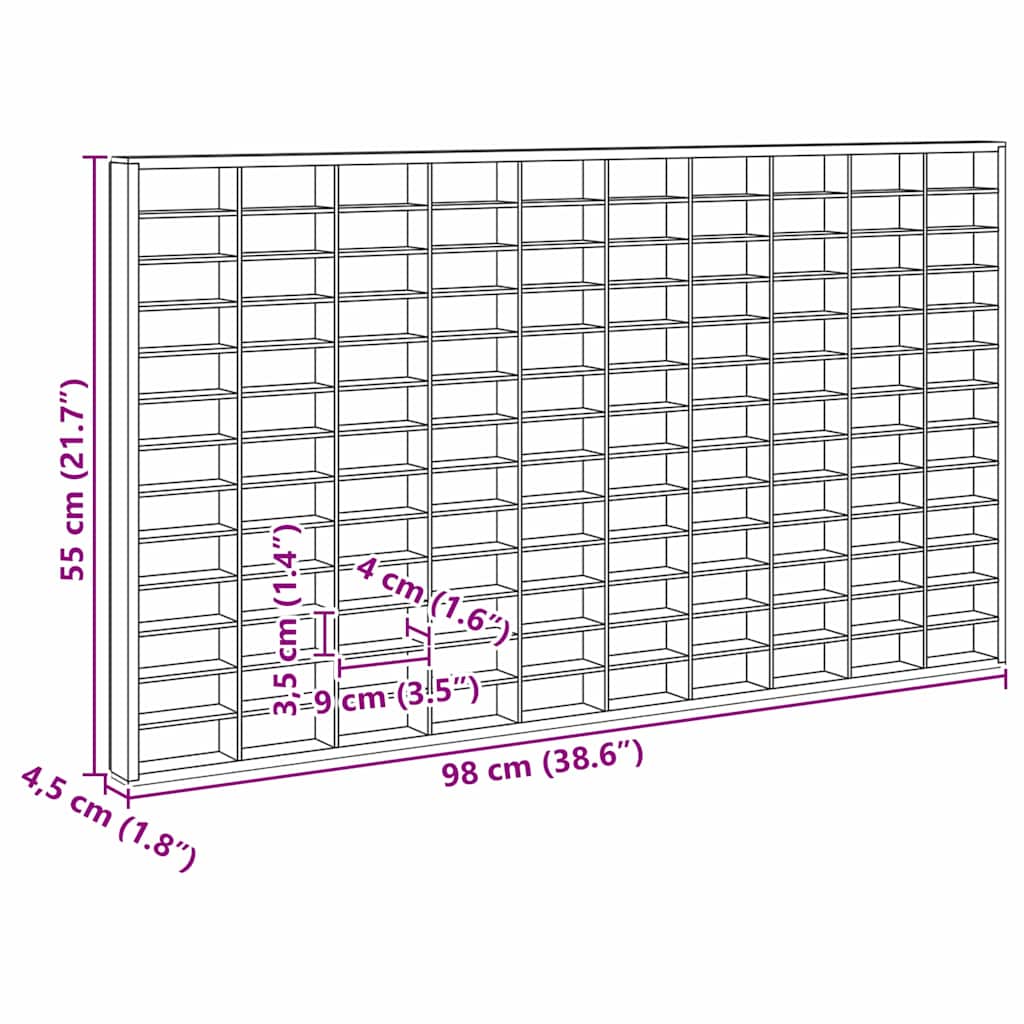 Ormar za izlaganje na zidu s policom Zidne Bež 98 x 4,5 x 55 cm