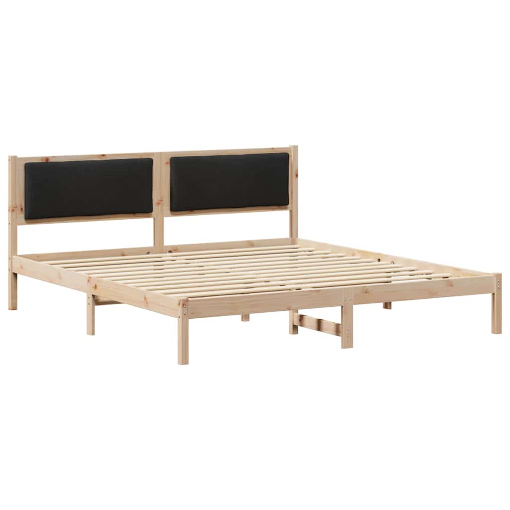 Krevetna konstrukcija Crna 180 x 200 cm Čvrsto borovo drvo