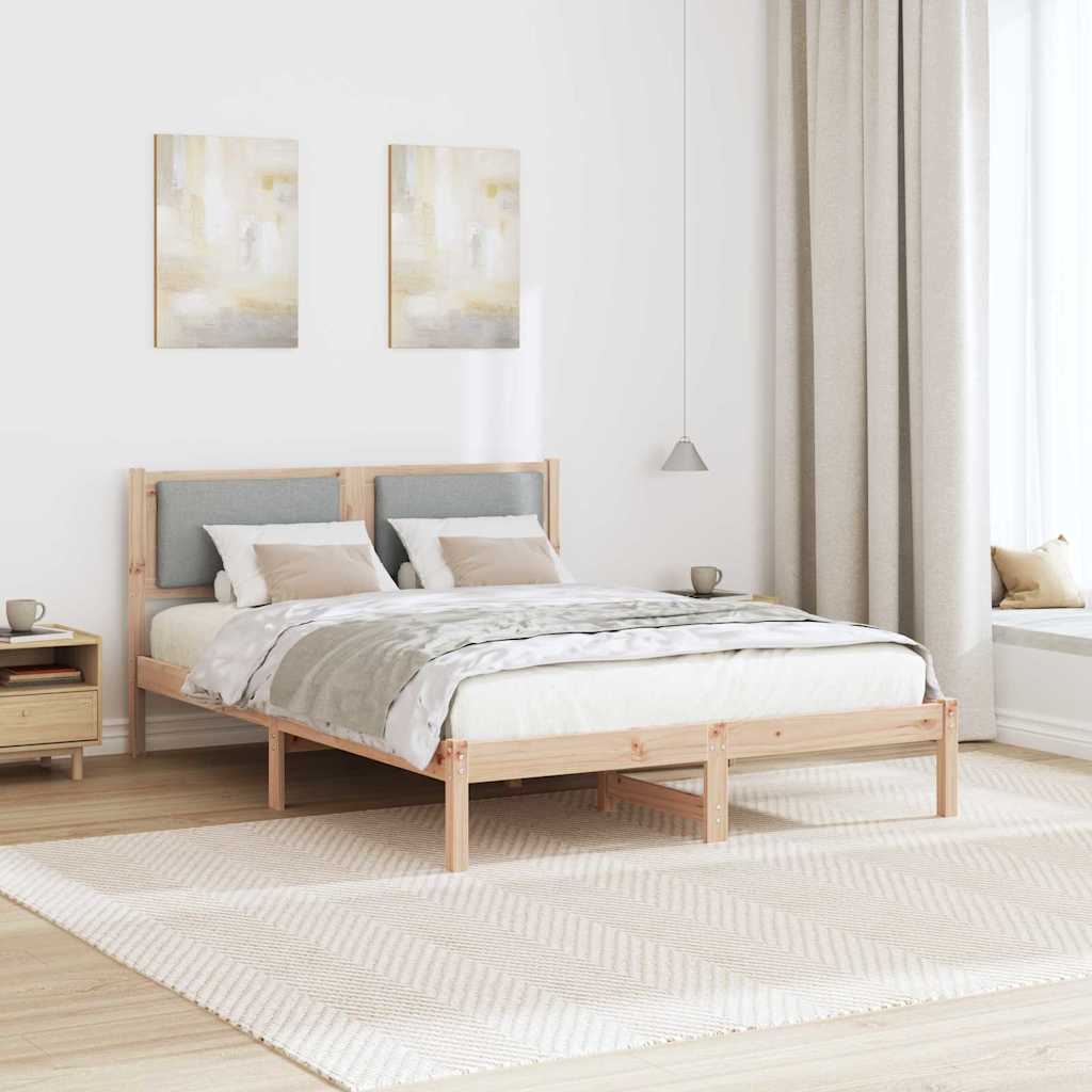 Krevetna konstrukcija s uzglavljem Svijetlo siva 160 x 200 cm