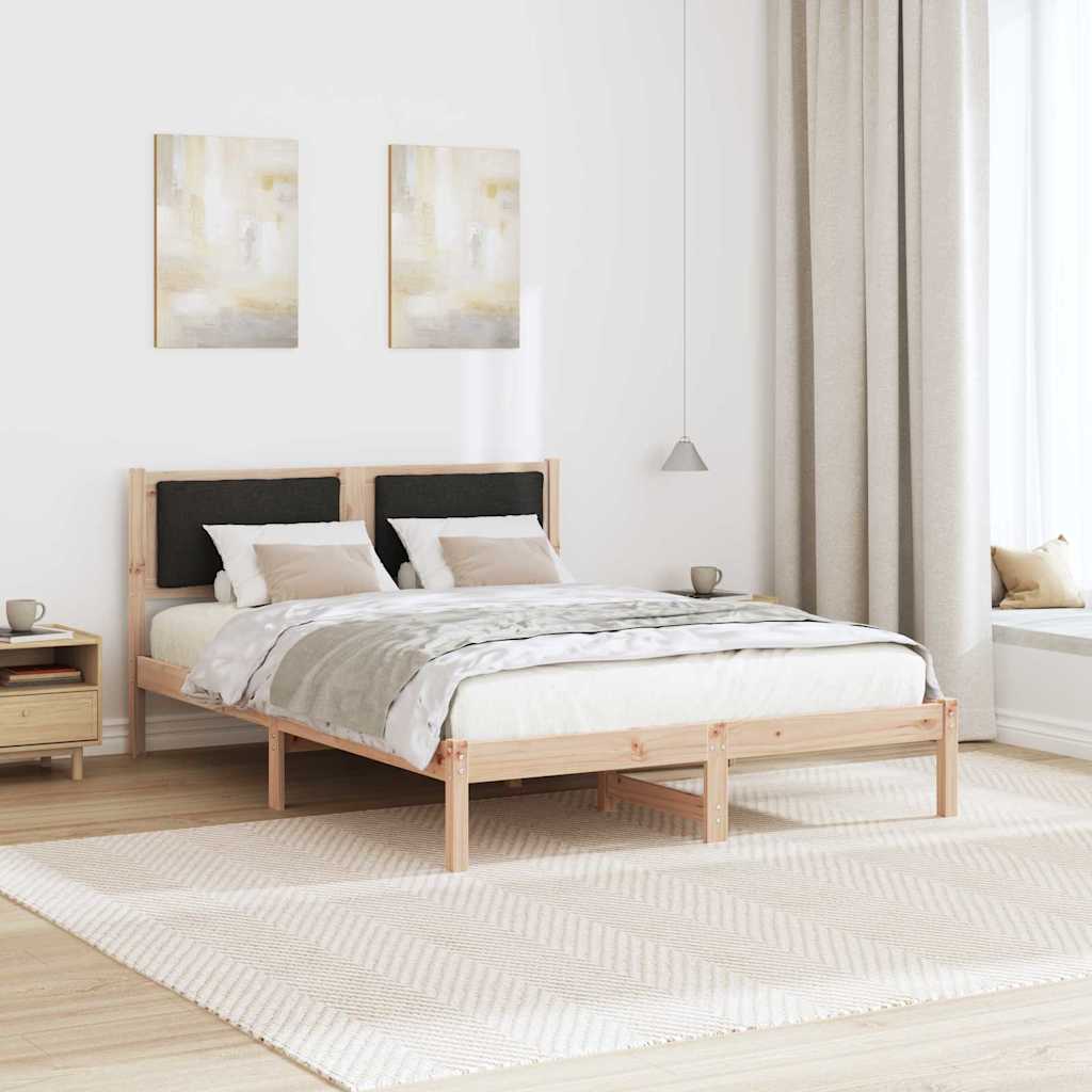 Krevetna konstrukcija Crna 160 x 200 cm Čvrsto borovo drvo