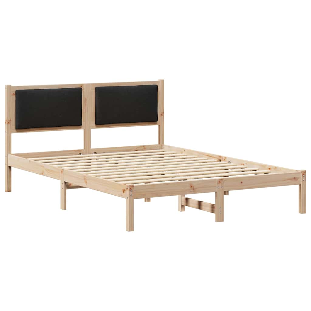 Krevetna konstrukcija Crna 160 x 200 cm Čvrsto borovo drvo