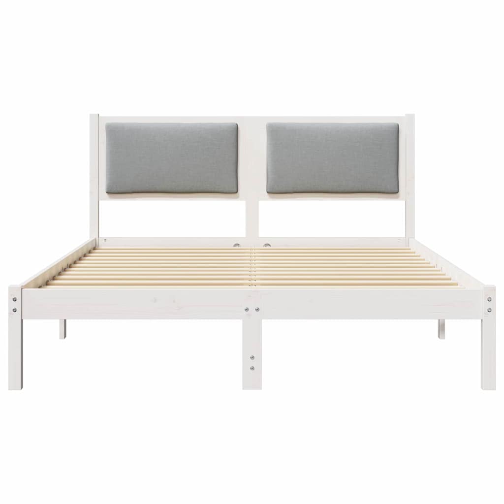 Krevetna konstrukcija s uzglavljem Svijetlo siva 160 x 200 cm