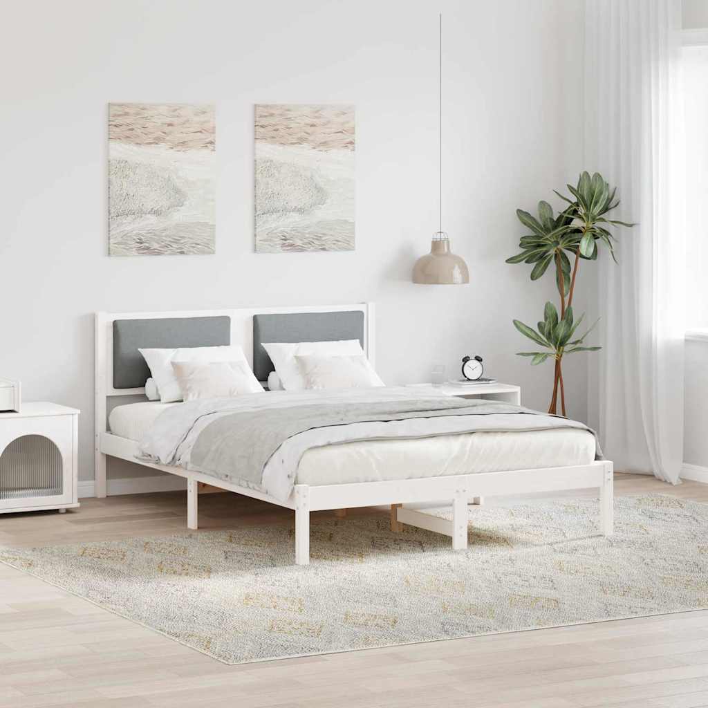 Krevetna konstrukcija s uzglavljem Svijetlo siva 150 x 200 cm
