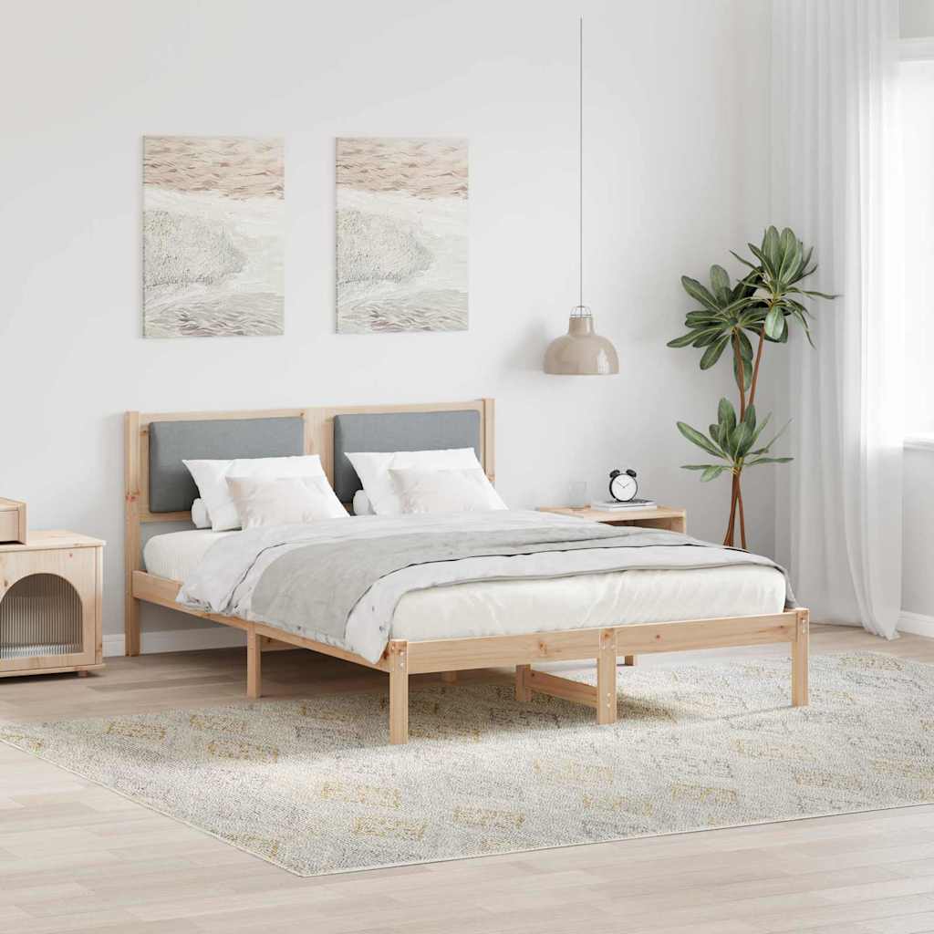 Krevetna konstrukcija s uzglavljem Svijetlo siva 140 x 200 cm
