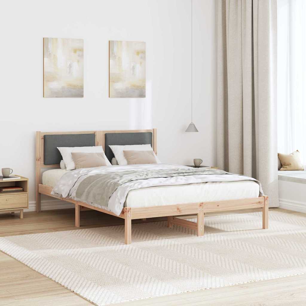 Krevetna konstrukcija s uzglavljem Tamno siva 140 x 190 cm