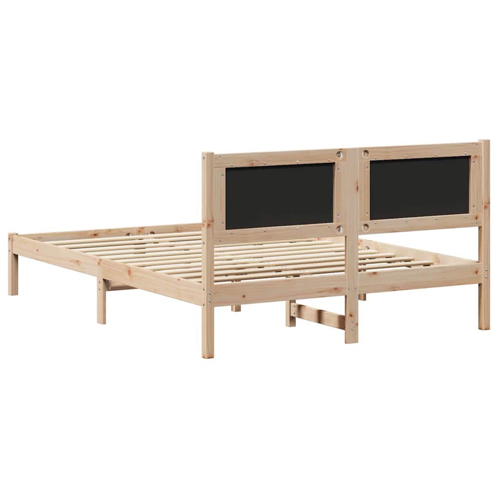 Krevetna konstrukcija Crna 140 x 190 cm Čvrsto borovo drvo