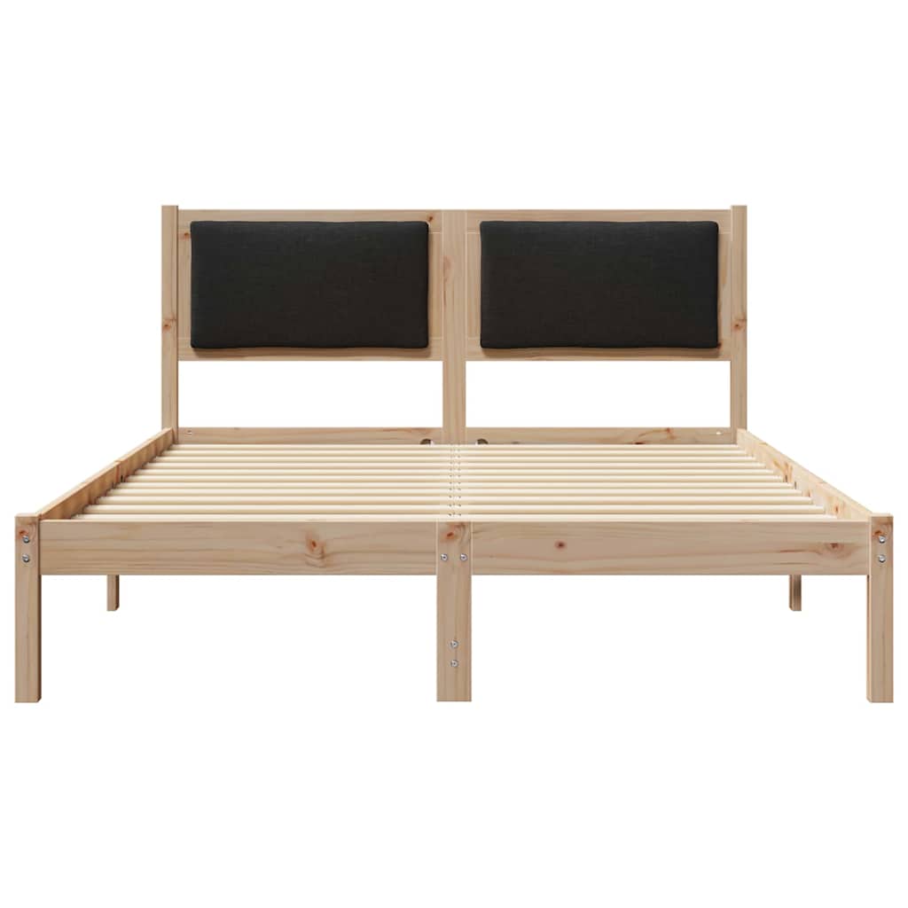 Krevetna konstrukcija Crna 140 x 190 cm Čvrsto borovo drvo