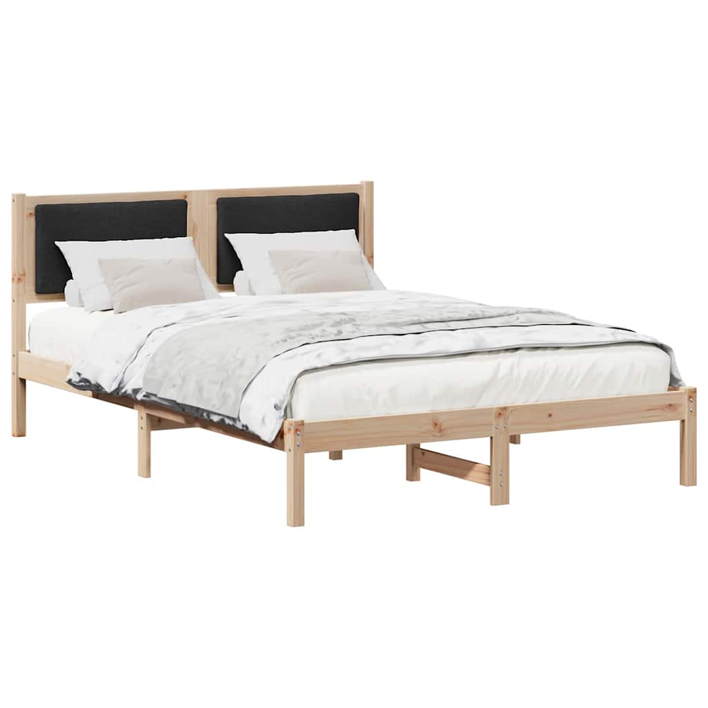 Krevetna konstrukcija Crna 140 x 190 cm Čvrsto borovo drvo