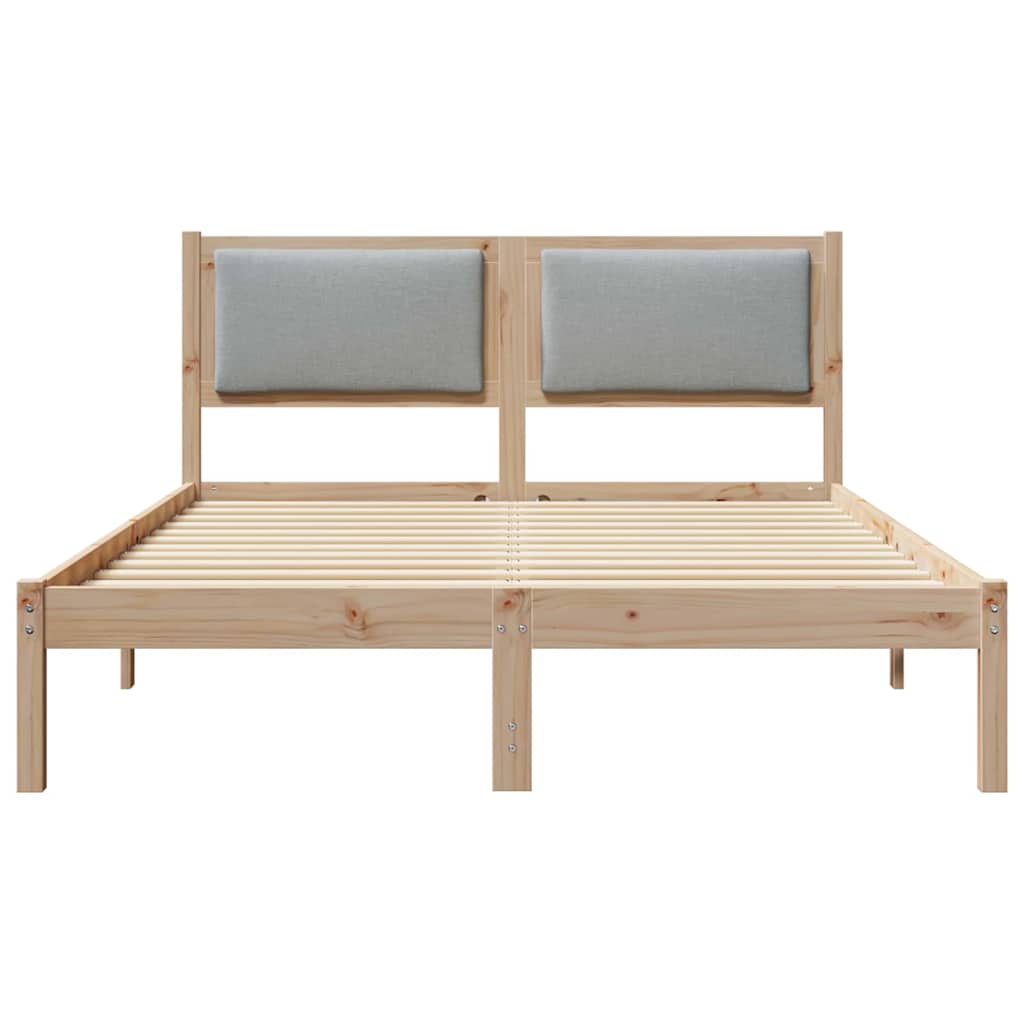Krevetna konstrukcija s uzglavljem Svijetlo siva 135 x 190 cm