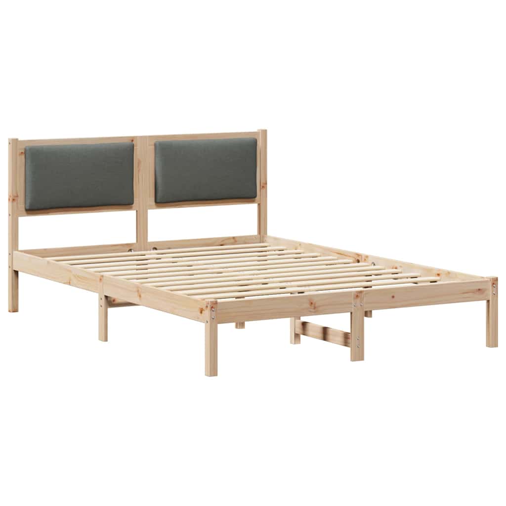 Krevetna konstrukcija s uzglavljem Tamno siva 135 x 190 cm