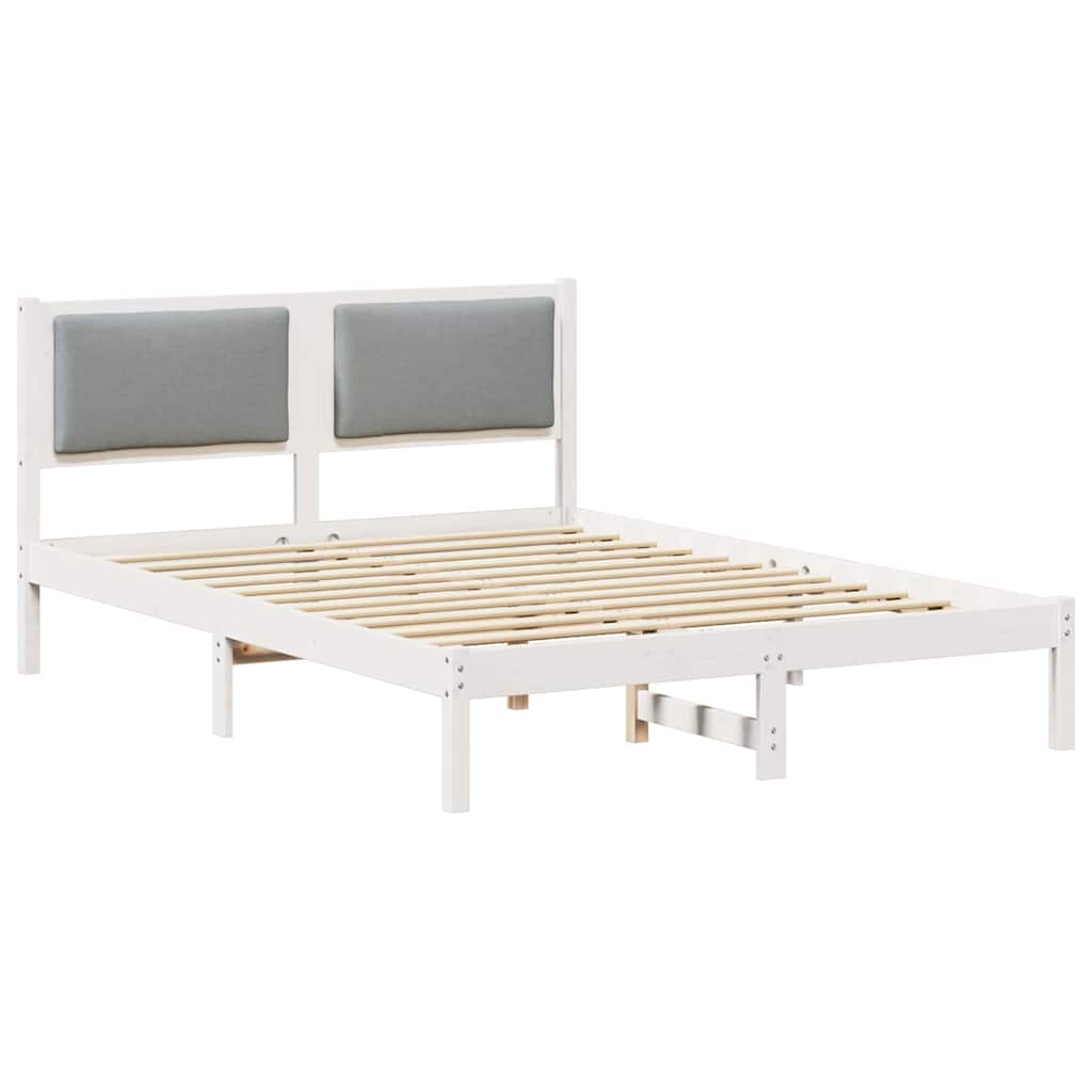 Krevetna konstrukcija s uzglavljem Svijetlo siva 135 x 190 cm