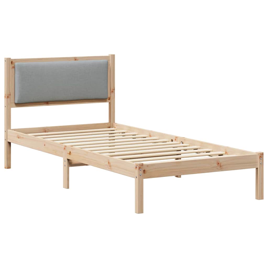 Krevetna konstrukcija s uzglavljem Svijetlo siva 90 x 200 cm