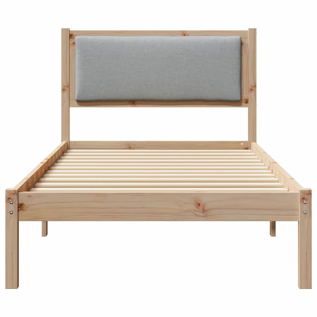 Krevetna konstrukcija s uzglavljem Svijetlo siva 90 x 200 cm