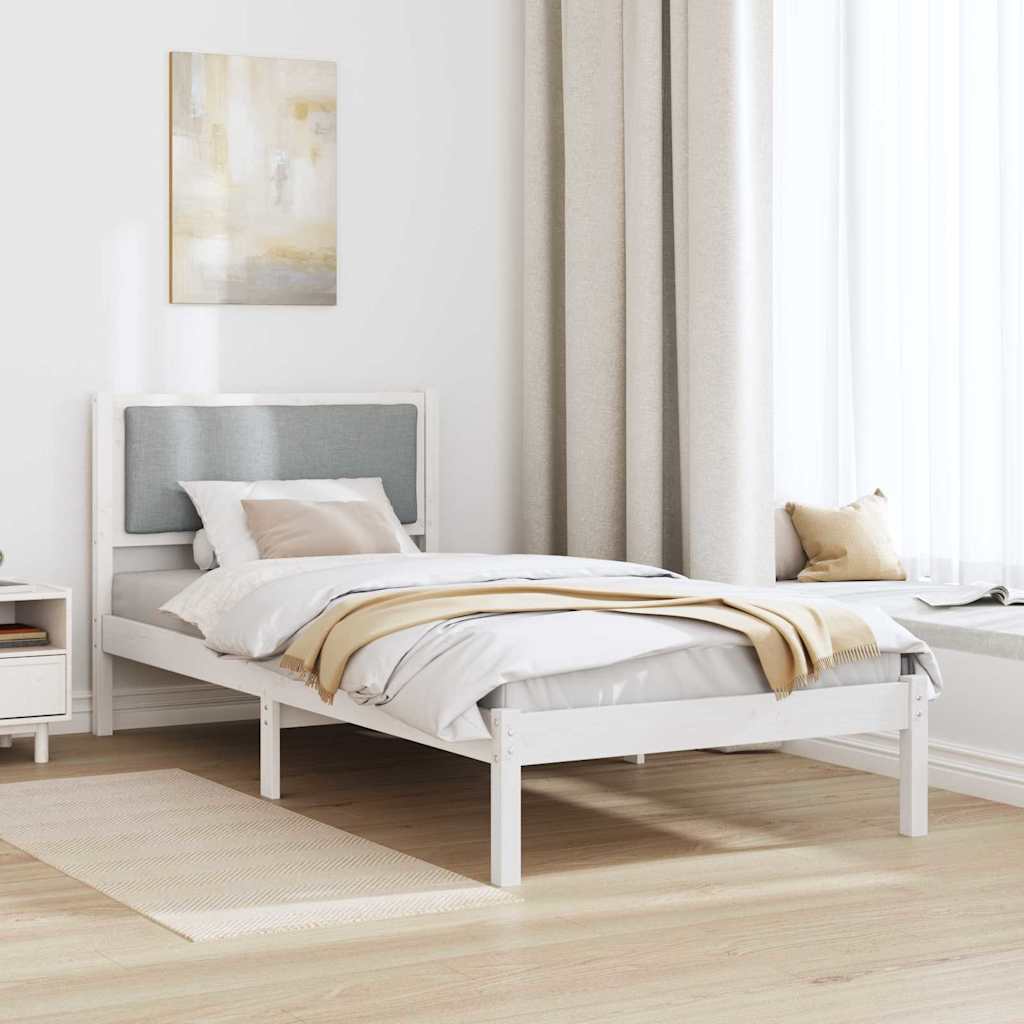 Krevetna konstrukcija s uzglavljem Svijetlo siva 90 x 200 cm