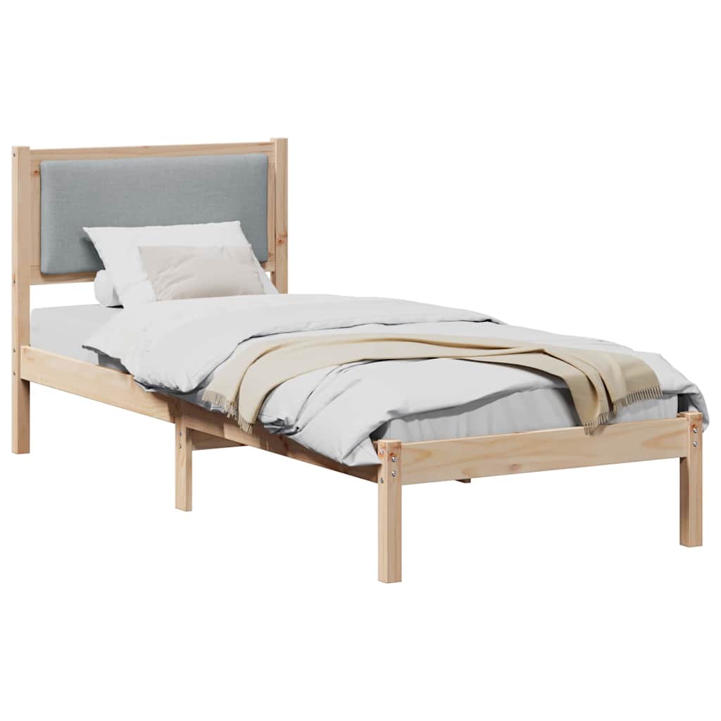 Krevetna konstrukcija s uzglavljem Svijetlo siva 80 x 200 cm